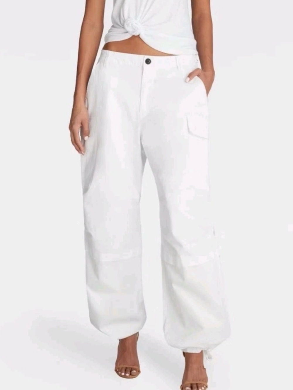 Kbb by Kahlana White Wide Leg Cargo Pants